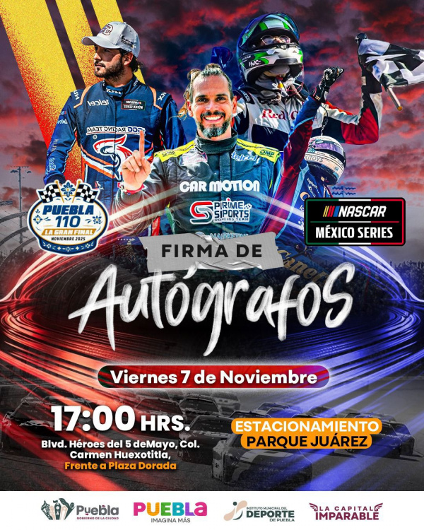 Organiza Gobierno de la Ciudad firma de autógrafos con estrellas de NASCAR México Series