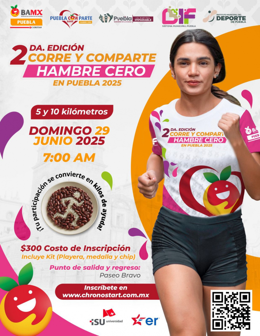 Invitan SMDIF e IMDP a sumarse a la 2da. Edición de la Carrera “Corre y Comparte: Hambre Cero 2025”